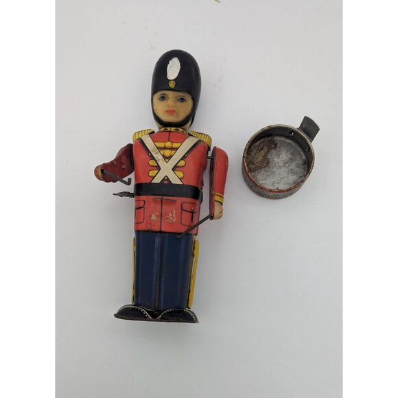 Vintage Tin Toy Drummer Soldier Wind-Up Made In Japan Collectible 7" Drummer - Picture 3 of 12